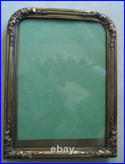 Lot de deux porte-photos anciens en bronze doré XIXe siècle, motifs Louis XVI