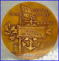 Louis Bottée MEDAILLE art nouveau en BRONZE 1897 cercle de la voile de PARIS