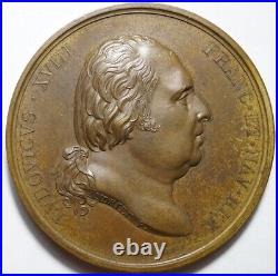 Louis XVIII Tres Rare Medaille Collecte Antiquites Grecques & Egyptiennes 1822
