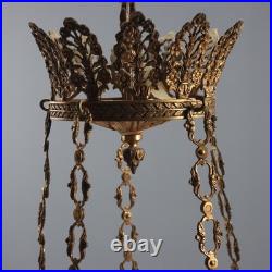 Lustre Ancien Bronze Doré Néoclassique Italie XIXe Siècle Original
