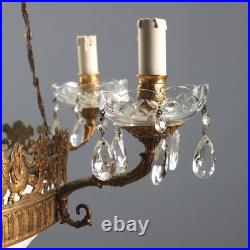 Lustre Ancien Bronze Doré Néoclassique Italie XIXe Siècle Original