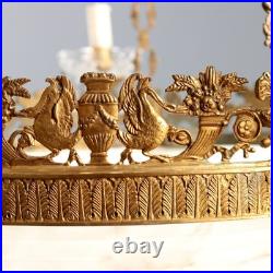 Lustre Ancien Bronze Doré Néoclassique Italie XIXe Siècle Original