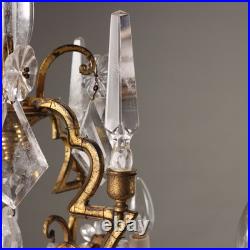 Lustre Ancien Crystal Bronze Fer Italie XIXe Siècle Original Lustre Ancien Crystal Bronze Fer Italie XIXe Siècle Original