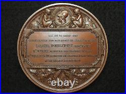 MEDAILLE BR. (proue) A. BOVY 68mm LOUIS PHILIPPE CONSTRUCTION ECOLE NORMALE 1841