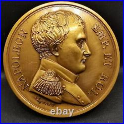 MEDAILLE BRONZE NAPOLEON ABDIQUE par BRENET F. 1974 / 41mm 39g