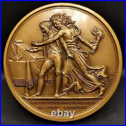 MEDAILLE BRONZE NAPOLEON ABDIQUE par BRENET F. 1974 / 41mm 39g