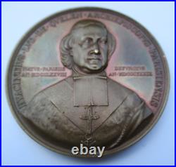 MEDAILLE FRANCAISE 1840 BRONZE NOTRE DAME DE PARIS HYACINTHE DE QUELEN 56 mm 89g