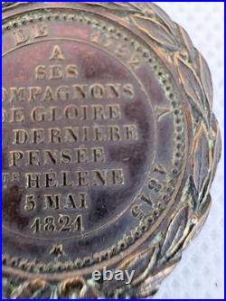 MÉDAILLE / PENDENTIF NAPOLÉON Ier Sainte-Hélène Bronze XIXe siècle