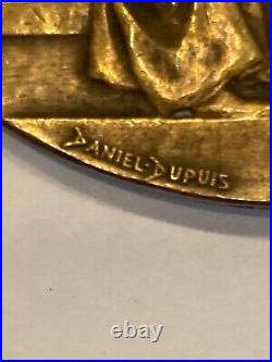 MEDAILLE en BRONZE signée DANIEL DUPUIS 68mm ALLIANCE FRANÇAISE COLONIES