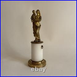 Madone Époque Empire Statuette Bronze Doré Marbre Fin xVIIIe Début XIXe Siecle