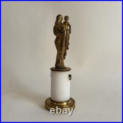 Madone Époque Empire Statuette Bronze Doré Marbre Fin xVIIIe Début XIXe Siecle