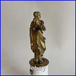 Madone Époque Empire Statuette Bronze Doré Marbre Fin xVIIIe Début XIXe Siecle