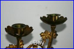 Magnifique paire de rampes d' autel en bronze doré a l'or XIXe Siècle