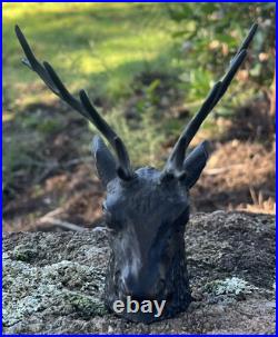 Mascotte Cerf En Bronze Signé B SERTORIO XIX Ème Siècle