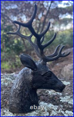 Mascotte Cerf En Bronze Signé B SERTORIO XIX Ème Siècle