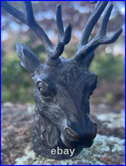 Mascotte Cerf En Bronze Signé B SERTORIO XIX Ème Siècle