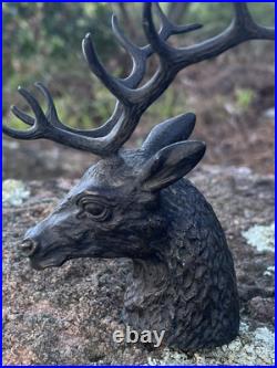 Mascotte Cerf En Bronze Signé B SERTORIO XIX Ème Siècle