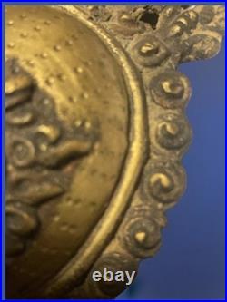 Masque chinois ancien en bronze doré Démon gardien XIXe / début XXe siècle