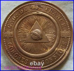 Med11434 Medaille Grand Orient De France Congres Maçonnique 1889