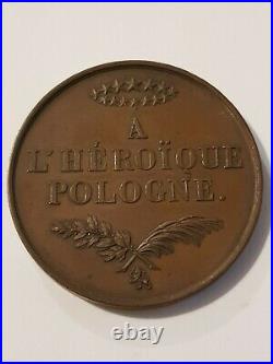Medaille A L'heroïque Pologne Tu Ne Mourras Pas 1831
