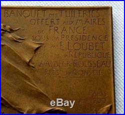 Medaille Ancienne Art Nouveau 1900 Banquet Des Tuileries Offert Par La France