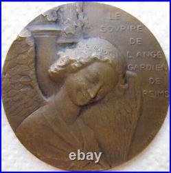 Médaille Ange au sourire, bombardement de la cathédrale de Reims 1914 par Yences