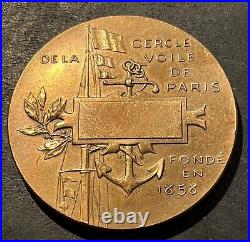 Médaille Art nouveau Femme nue à la voile Cercle de voile Paris L BOTTEE
