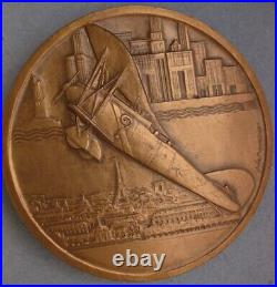 Médaille BREGUET 19 Paris New-York 1930 Bellonte et Costes par Mouroux. Avion