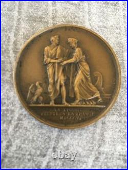 Médaille Bronze Napoleon La Ligurie Réunie À La France Signe Andrieu