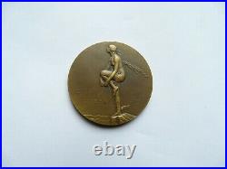 Medaille De Table M. Dammann Feriam Sidera Bronze Art Nouveau MCMXX (1920) Rare