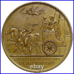 Médaille Entrée du roi Louis XVIII à Paris 3 mai 1814 par Puymaurin