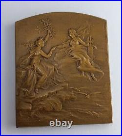 Médaille Exposition Franco-Britannique Londres 1908 Plaque Bronze Art Nouveau