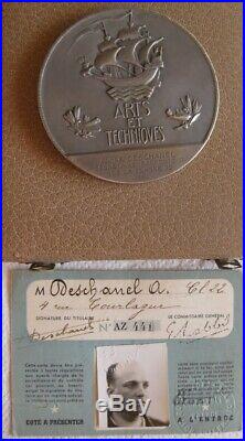 Médaille Exposition Internationale de Paris 1937, Jury. DESCHANEL, Box carte