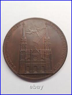 Medaille Inauguration De L'eglise Saint Ambroise 1869 Bronze