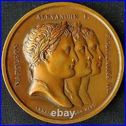 Medaille Napoleon Alexandre I Guillaume Paix Tilsit Russie Prusse 1807