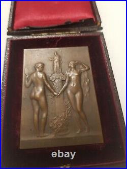 Médaille PLAQUE FEMME NUE LA BEAUTE ART NOUVEAU PAUL RICHER P DELBET medal