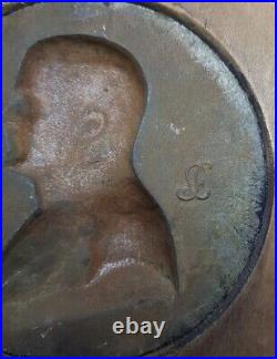 Médaille Profil Empereur Napoleon 1er Empire Medaillon Bas Relief Bronze Medal