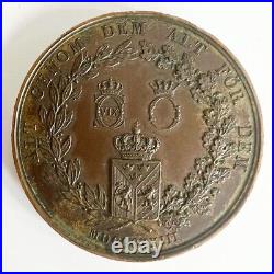 Medaille Reine Desideria Suède Désirée Clary royauté Armoiries Bronze Barré 1823