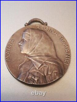 Médaille Roumanie Romania Maria Regina Romaniei par Szirmai 1917 Silver Argent