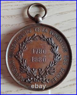 Médaille Souvenir Centenaire Fondation des Écoles 1780 1880 Arts et Metiers Rare