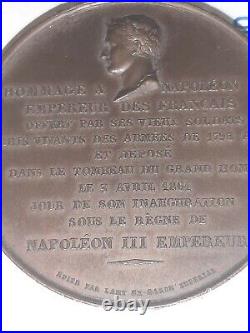 Medaille Table cuivre Empire Grognard Napoleon 3 Invalides garde imperiale