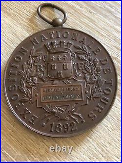 Médaille art nouveau exposition nationale de TOURS 1892 bronze par Henri MAUDÉ