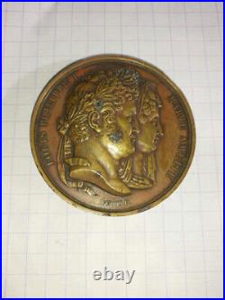 Médaille bronze XIX ème Louis Philippe Marie d'Orléans Wutemberg RARE