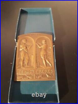 Médaille de table LEBAUDY Frères centenaire 1824/1924 Becker avec écrin