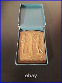 Médaille de table LEBAUDY Frères centenaire 1824/1924 Becker avec écrin
