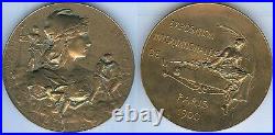 Médaille de table PARIS 1900 exposition internationale RIVETt d= 68mm bronze