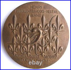 Médaille en Bronze 25 Ans de mariage du Comte et de la Comtesse de Paris 1956