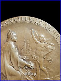 Médaille en Bronze Exposition Française à Moscou, Par O. Roty 1891 Paris Russie