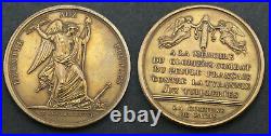 Médaille en bronze chute de la monarchie 10 aout 1792 refrappe poinçon (205)