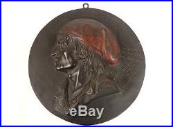 Médaille plaque bas-relief bronze portrait Marat franc-maçon XIXè siècle
